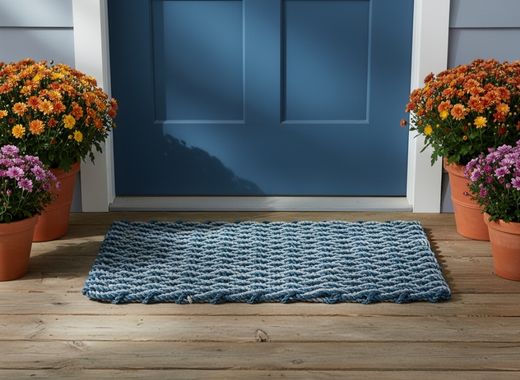 Light Tan & Sand Lobster Rope Doormat | Double Weave Mats | New