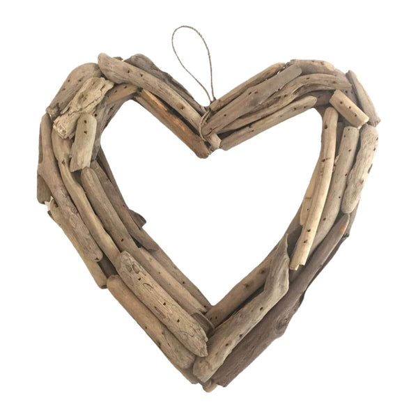 Handmade Driftwood Heart, 12" Coastal Decor New England Trading Co