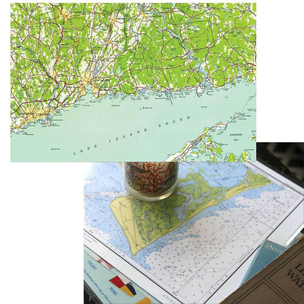 Nautical Chart Placemats, Locations in Connecticut
