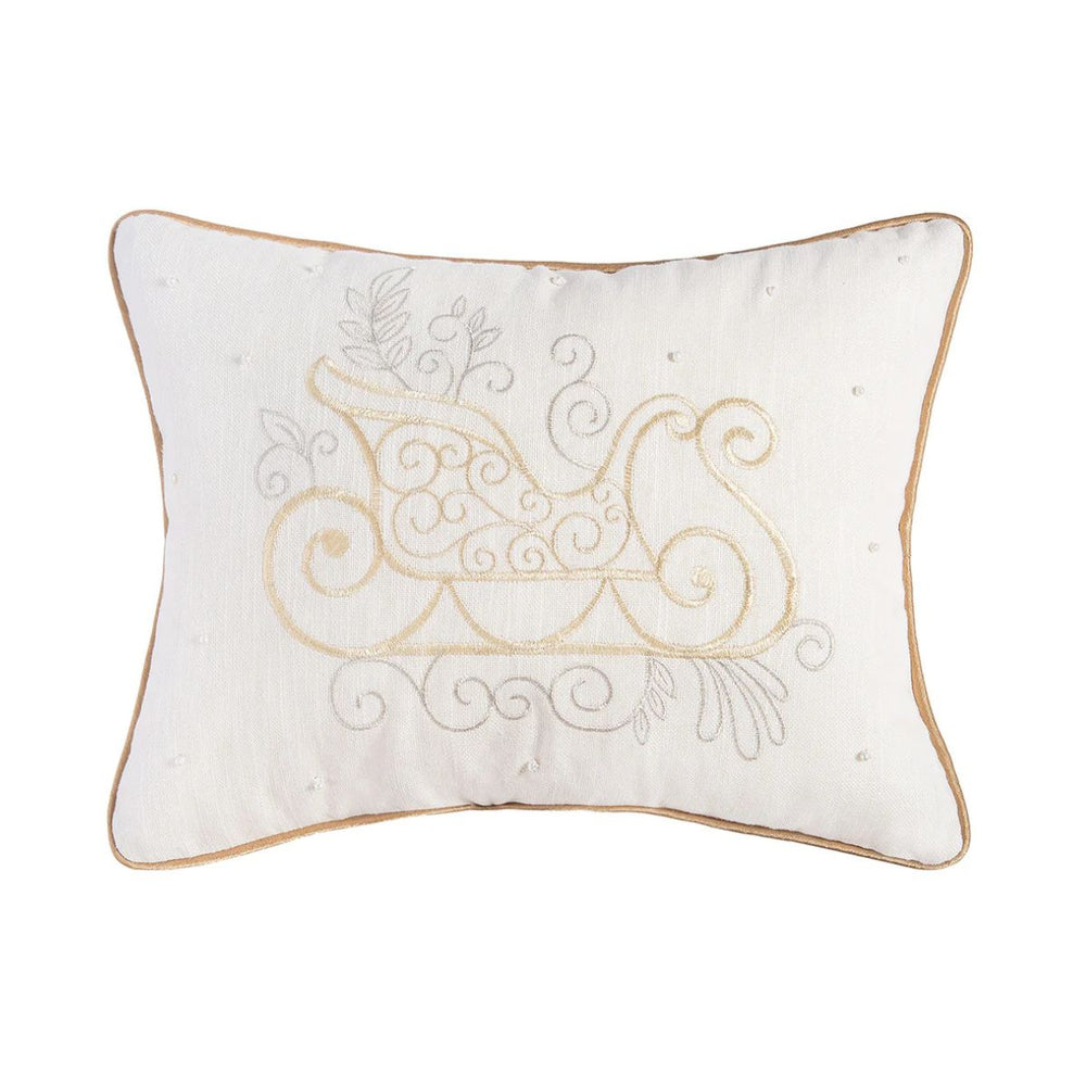 Soft, wintry accent pillow that complements coastal holiday décor with a light and festive touch.