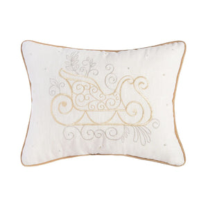 Soft, wintry accent pillow that complements coastal holiday décor with a light and festive touch.