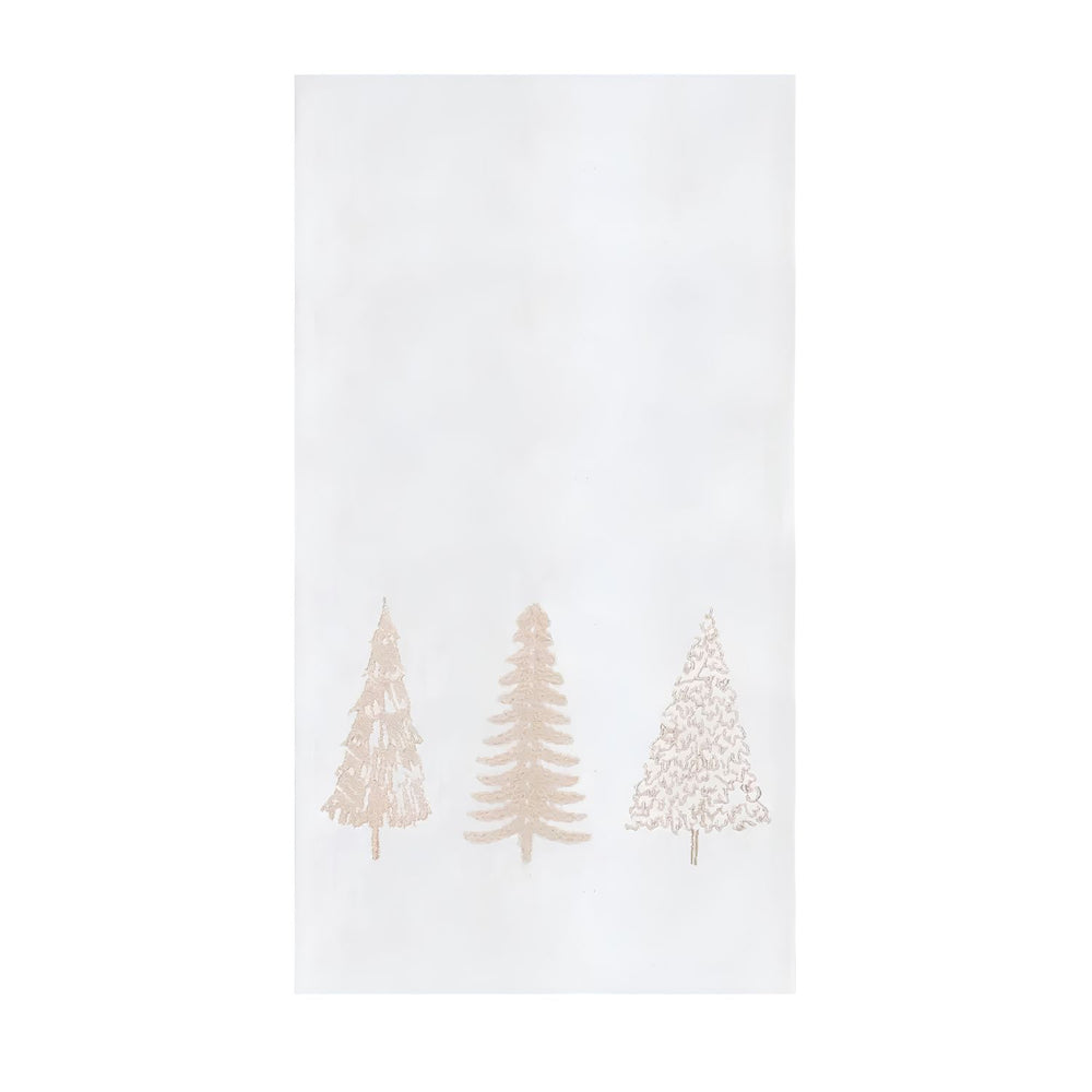 Embroidered Winter Trees Cotton Kitchen Towel With French Knot Tree Designs, Coastal Kitchen Decor, Holiday Kitchen Linens, Winter Home Decor