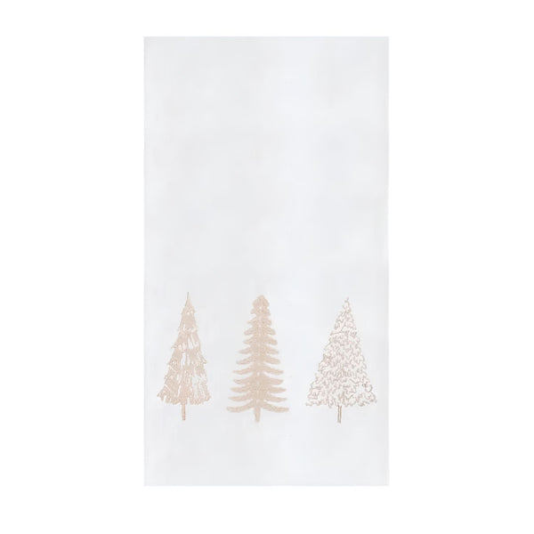 Embroidered Winter Trees Cotton Kitchen Towel With French Knot Tree Designs, Coastal Kitchen Decor, Holiday Kitchen Linens, Winter Home Decor