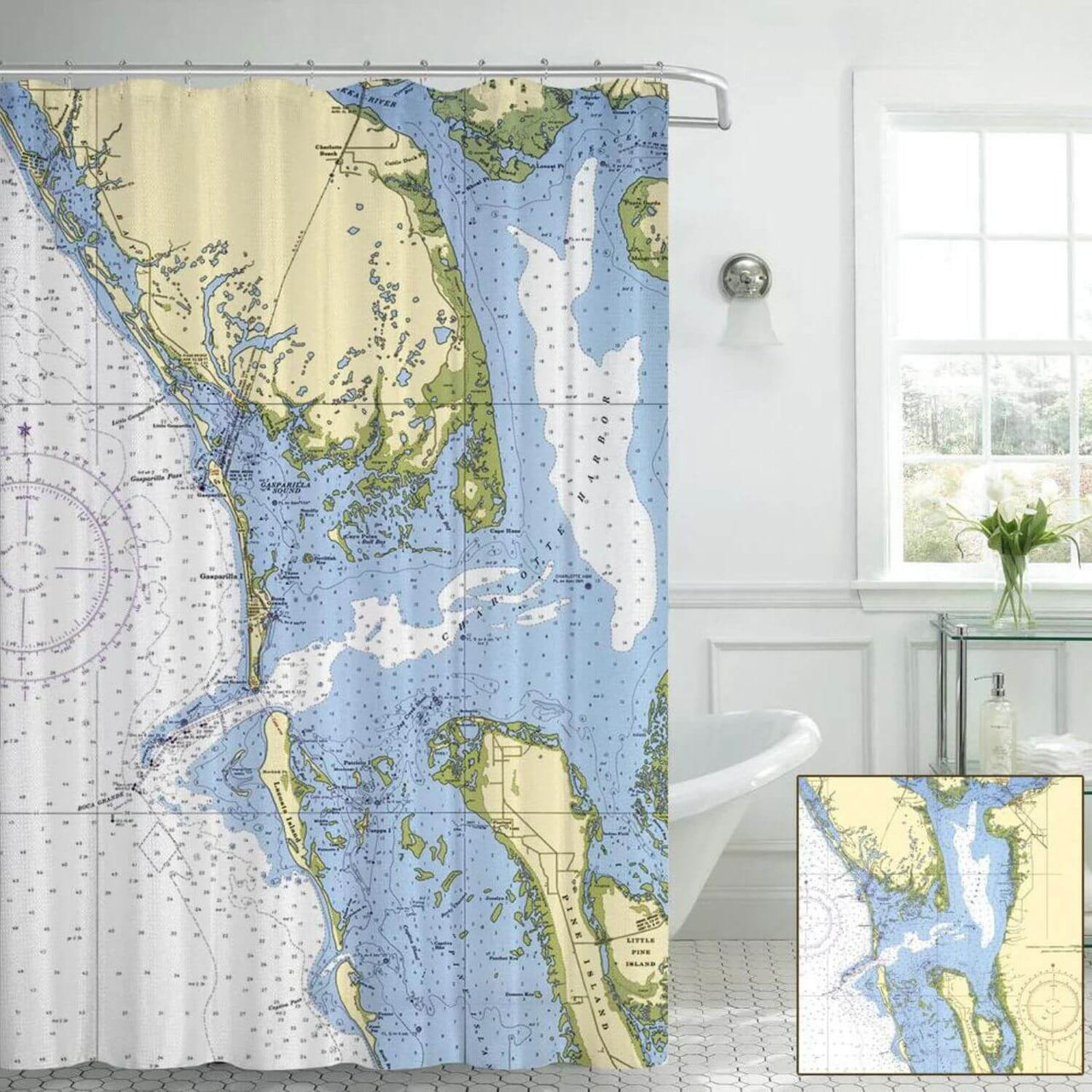 Nautical Chart Curtains, Locations in Florida