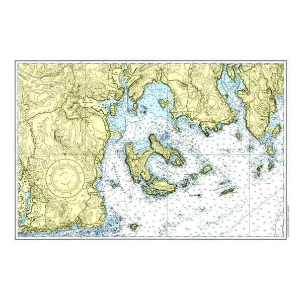Nautical Chart Placemats, Locations in Maine