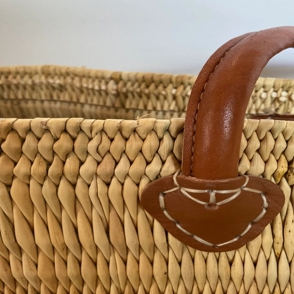 Extra Large Tote with Short Leather Handles, 15" x 19"