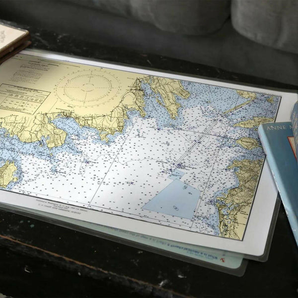 Nautical Chart Placemats, Locations in Massachusetts