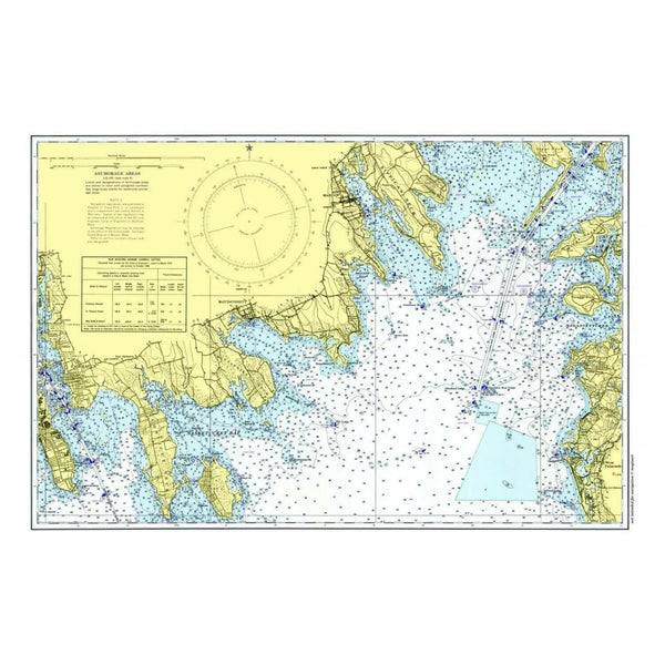 Nautical Chart Placemats, Locations in Massachusetts