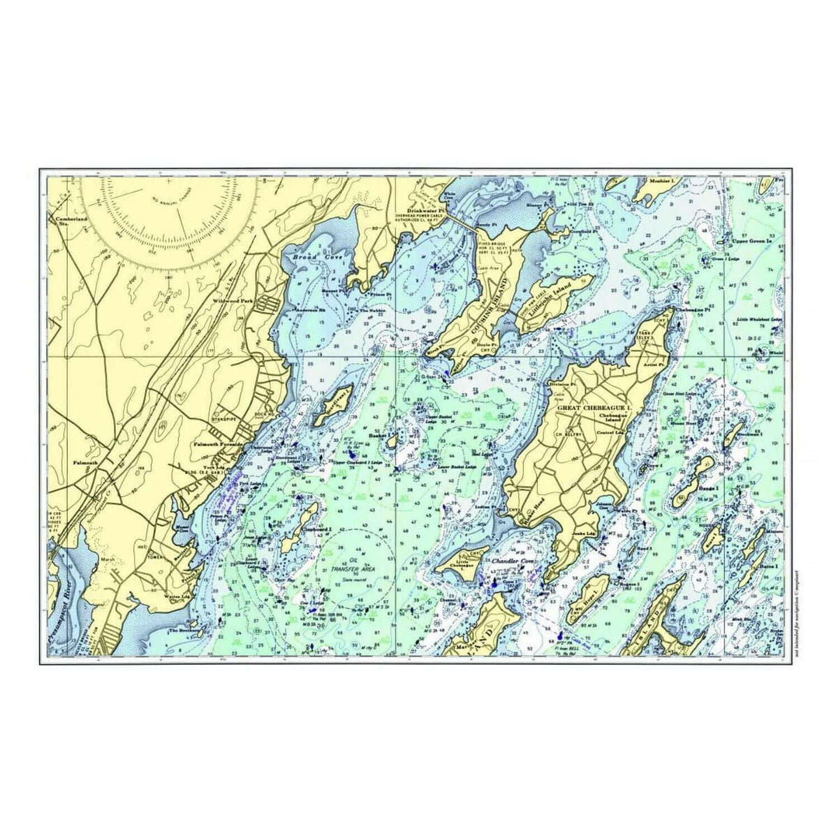 Blue&me Map Maine Map Placemats | Coastal Maps Set | New England Trading Co