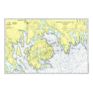 Nautical Chart Placemats, Locations in Maine