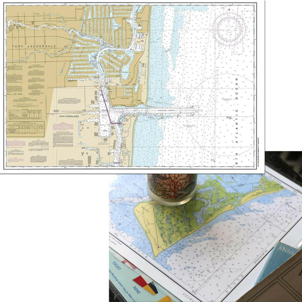 Nautical Chart Placemats, Locations in Florida