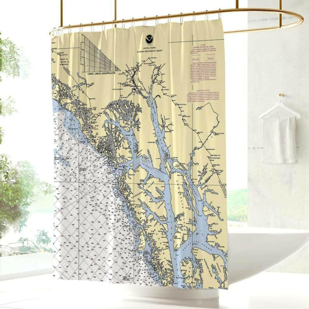 Nautical Chart Curtains, Locations in Alaska