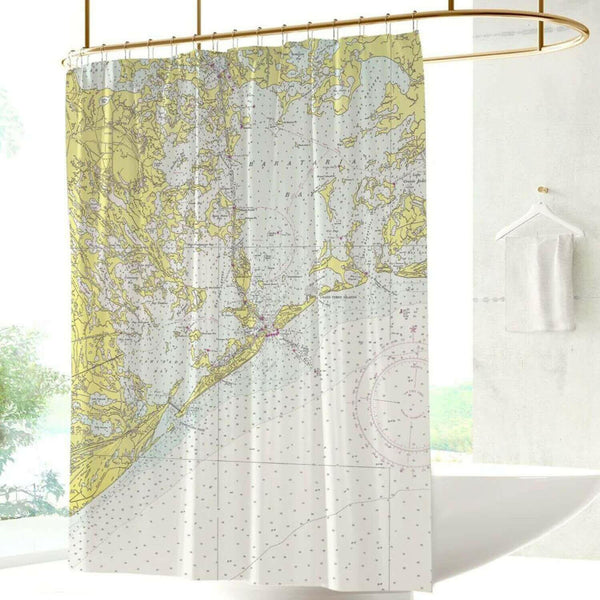 Nautical Chart Shower Curtains, Louisiana Coastal Maps