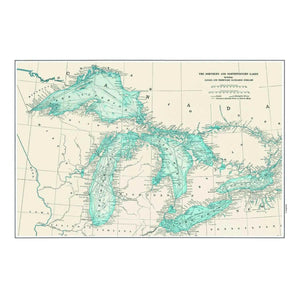 Nautical Chart Placemats, Locations in Michigan