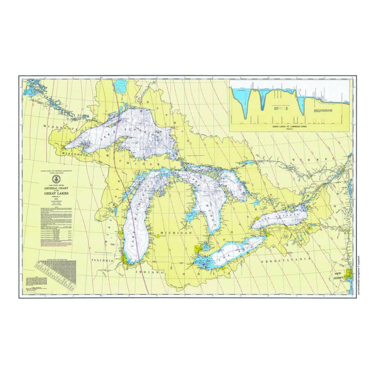 Michigan Chart Nautical Chart Placemats, Locations in Michigan – New England Trading Co