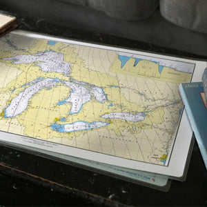 Nautical Chart Placemats, Locations in Michigan