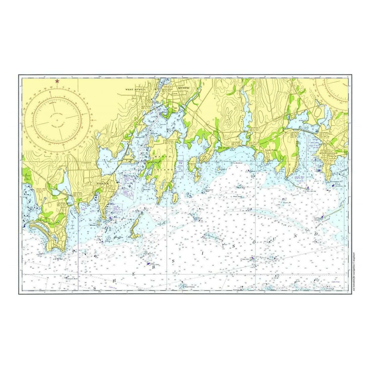 Nautical Chart Placemats, Locations in Connecticut – New England Trading Co