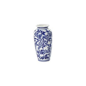 Hand-Painted Blue and White Chinoiserie Vases