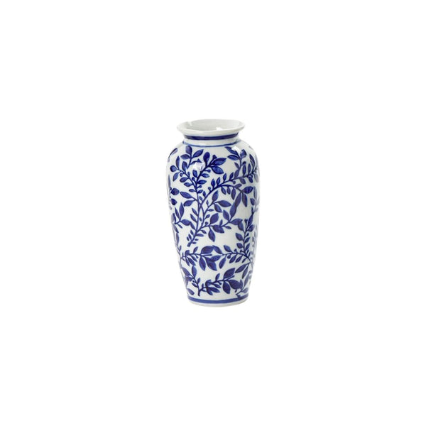 Hand-Painted Blue and White Chinoiserie Vases