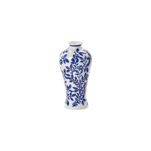 Hand-Painted Blue and White Chinoiserie Vases