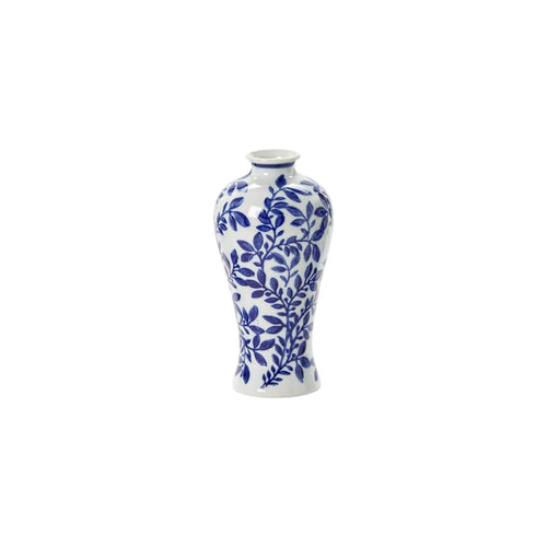 Hand-Painted Blue and White Chinoiserie Vases