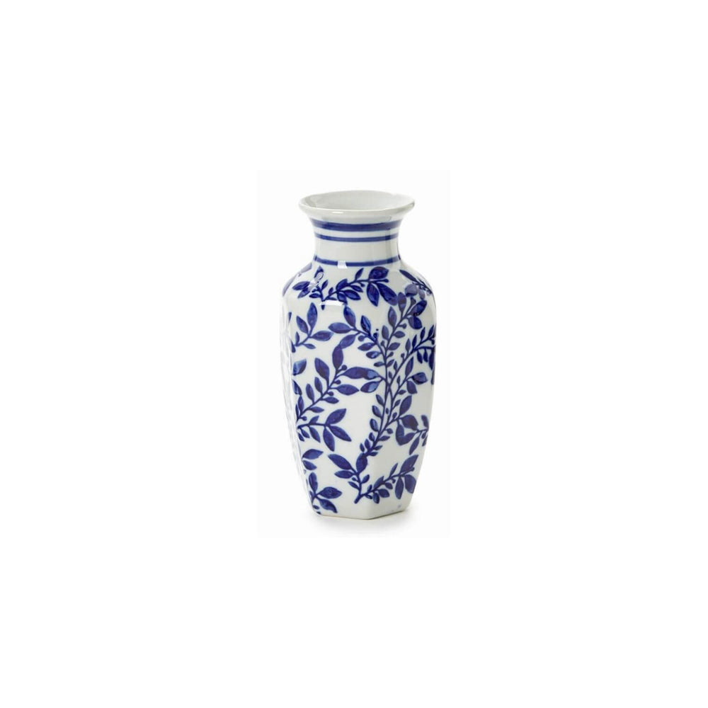 Hand-Painted Blue and White Chinoiserie Vases