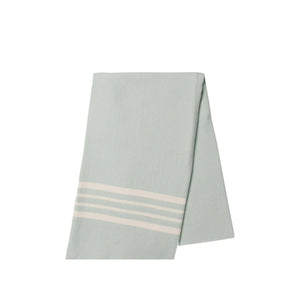 Turkish towel laid out on sand, ultra absorbent and quick-drying