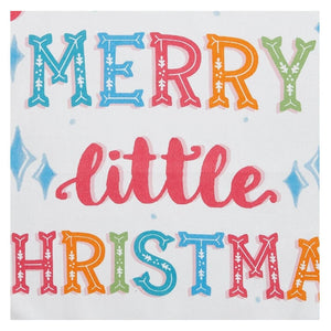 Christmas cotton kitchen towel with red pompom trim, adding festive charm to your holiday kitchen.