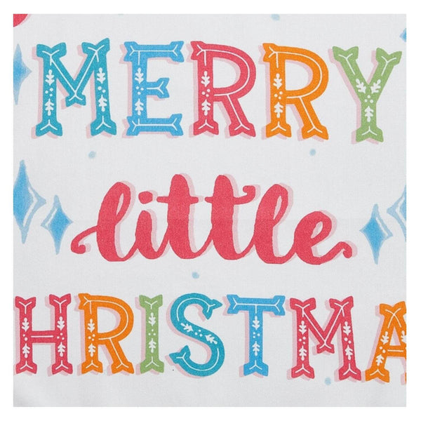 Christmas cotton kitchen towel with red pompom trim, adding festive charm to your holiday kitchen.