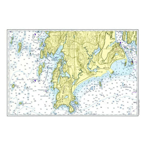 Nautical Chart Placemats, Locations in Maine