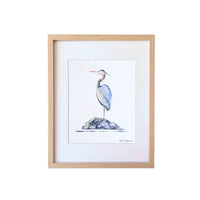 Thumbnail for 11x14 Framed Blue Heron Print, Coastal Wall Decor