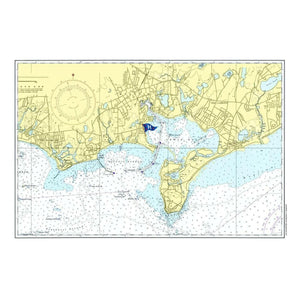 Nautical Chart Placemats, Locations in Massachusetts