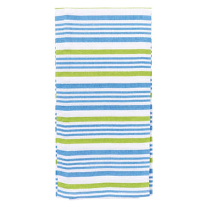 Hydrangea and Stripes Cotton Kitchen Towels, Set of 3