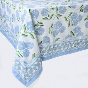 Hydrangea Block Print Design Tablecloth