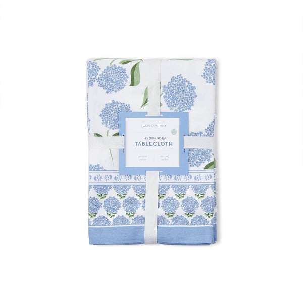 Hydrangea Block Print Design Tablecloth