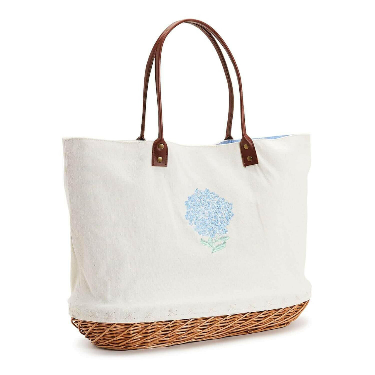 Hydrangea Canvas Basket Tote