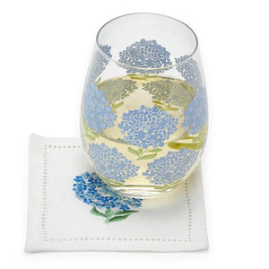 Hydrangea Embroidered Cocktail Napkins, Set of 6