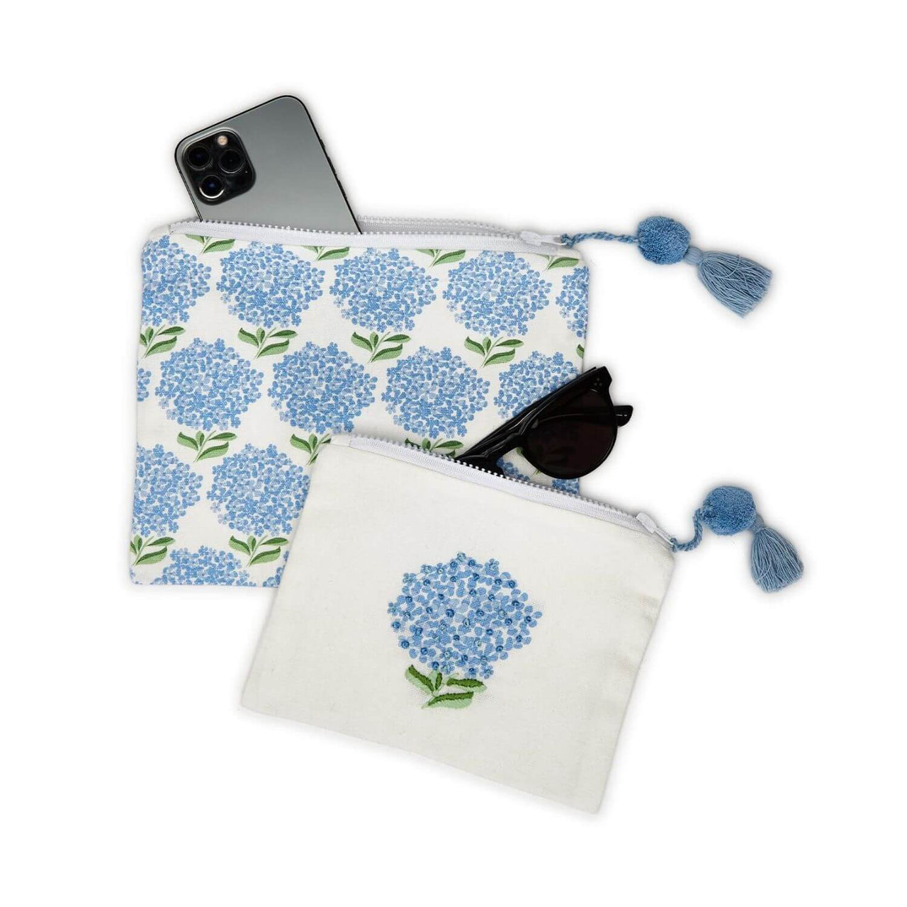 Hydrangea Pouch Set of 2