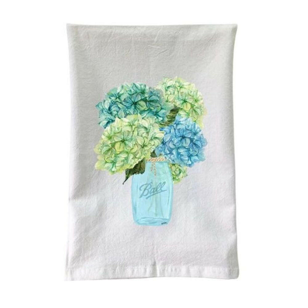 Hydrangeas Ball Jar Towel