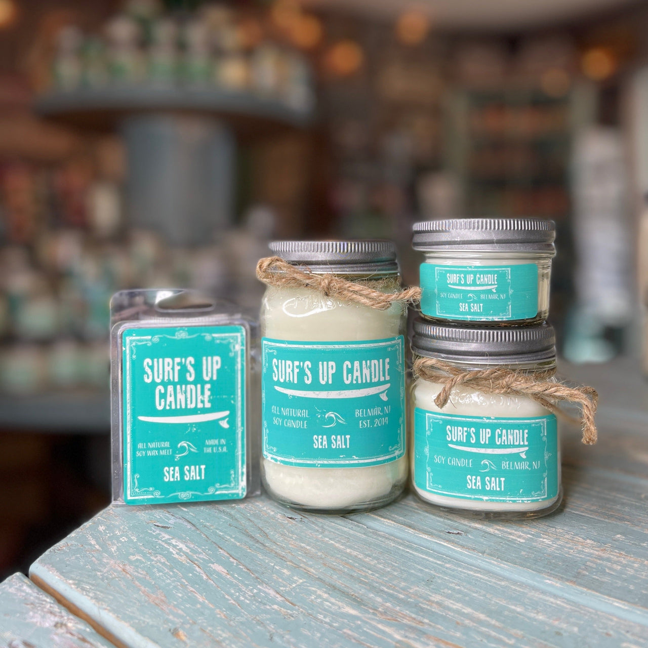 Sea Salt Mason Jar Candle - Original Collection Mason Jar Candle Surf's Up Candle   