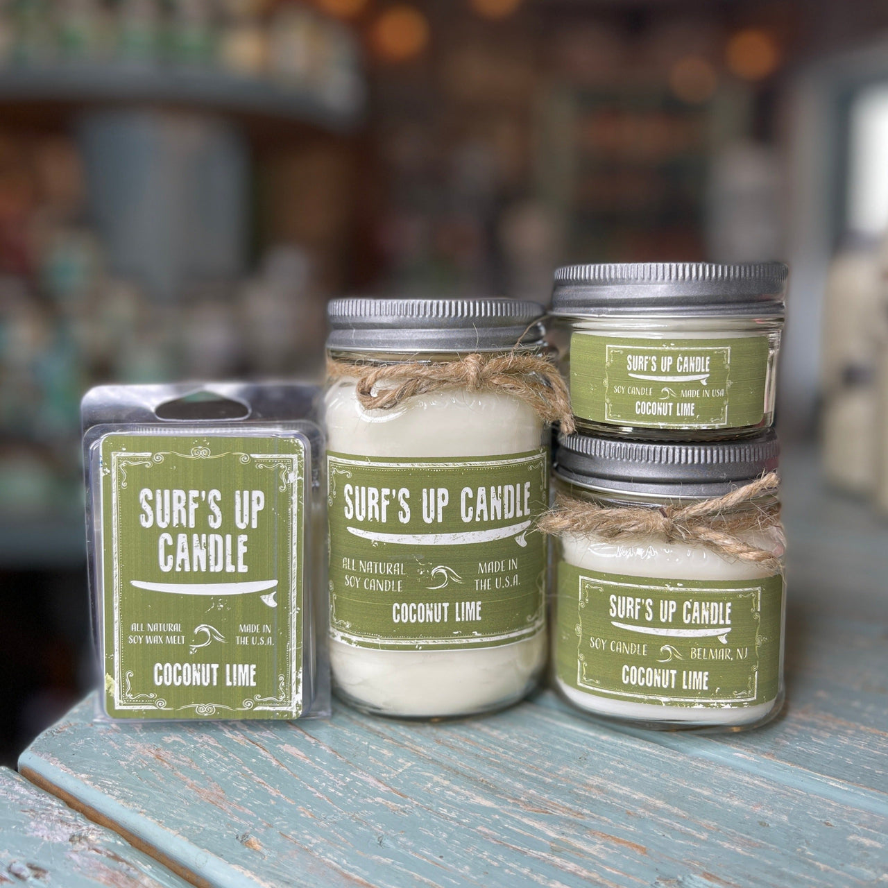 Coconut Lime Mason Jar Candle - Original Collection Mason Jar Candle Surf's Up Candle   