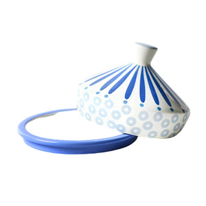 Iris Blue Butter Dish with Lid, Ceramic Butter Keeper, Hand-Painted Kitchen Serveware, Blue Kitchen Decor