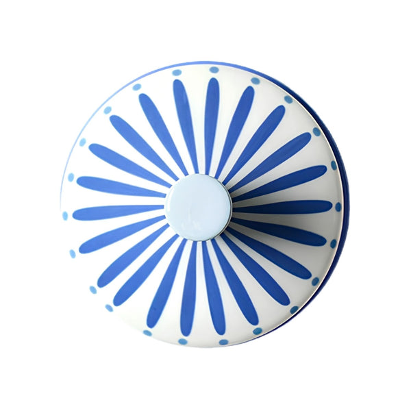 Iris Blue Butter Dish, Coastal Kitchen Decor, Hand-Painted Ceramic Serveware, Blue and White Kitchen Accessories
