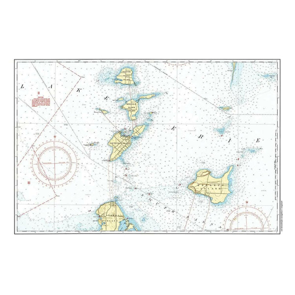 Nautical Chart Placemats, Locations in Michigan