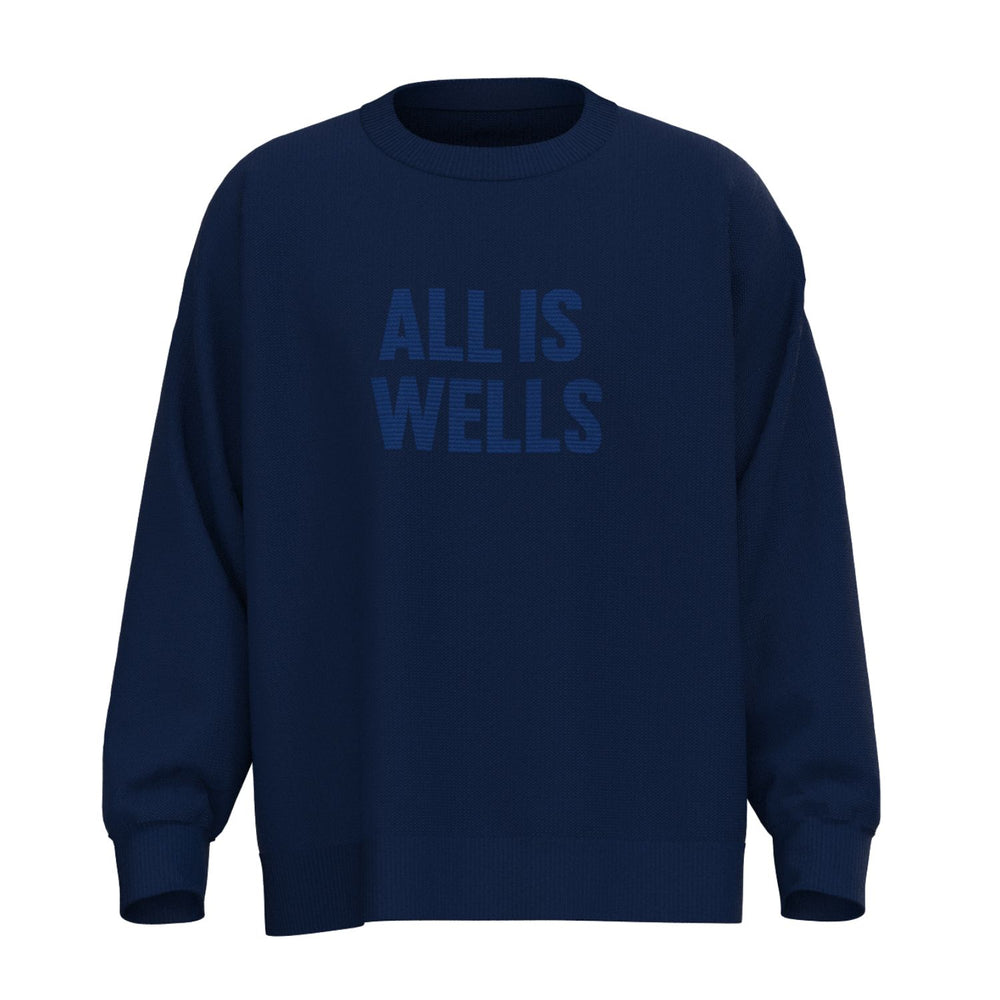 Jacquard Crew Sweater, All is Wells™, Navy