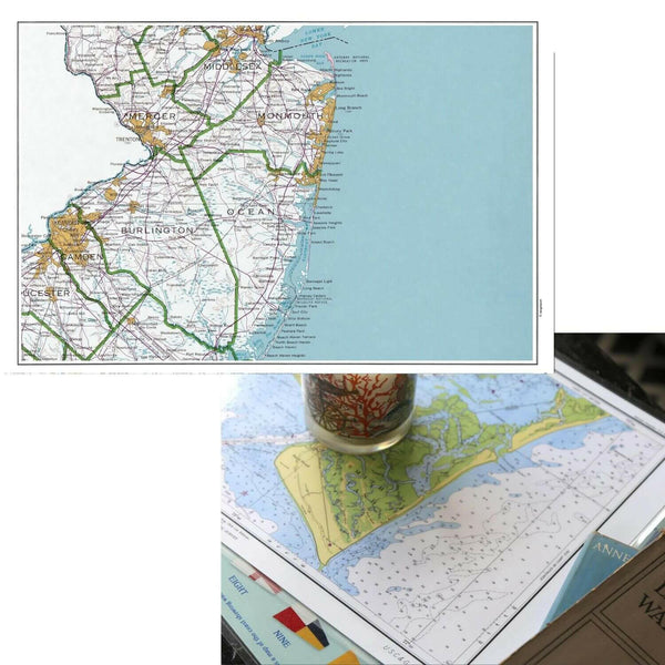 Nautical Chart Placemats, Locations in New Jersey