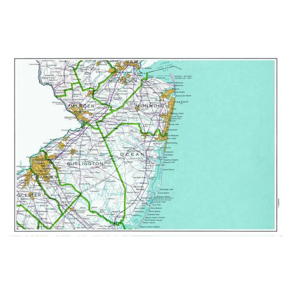 Nautical Chart Placemats, Locations in New Jersey