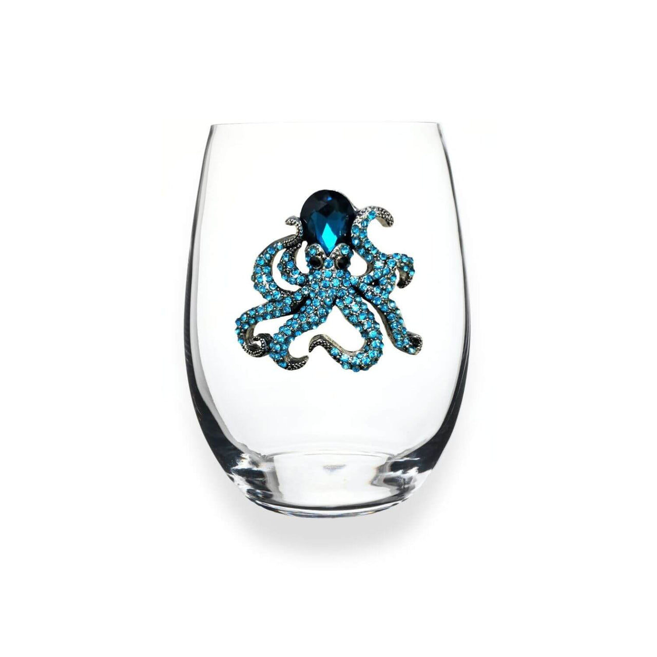 Jeweled Octopus Stemless Wine Glass