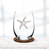 Thumbnail for Jeweled Starfish Stemless Wine Glass