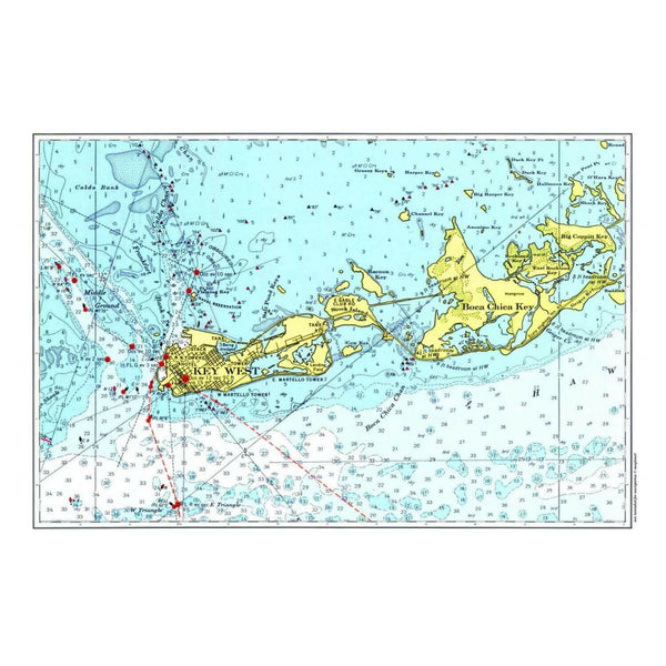 Nautical Chart Placemats, Locations in Florida